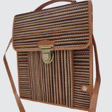 Sac bandoulière homme en raphia naturel, sac artisanal homme